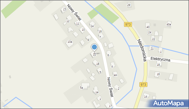 Niedomice, Nowy Świat, 22, mapa Niedomice