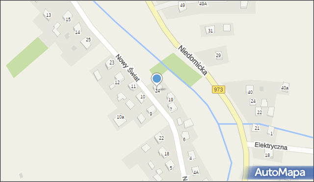 Niedomice, Nowy Świat, 24, mapa Niedomice