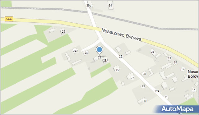 Nosarzewo Borowe, Nosarzewo Borowe, 23, mapa Nosarzewo Borowe