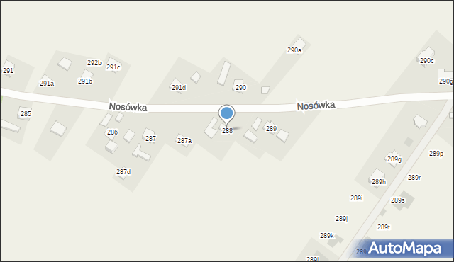 Nosówka, Nosówka, 288, mapa Nosówka