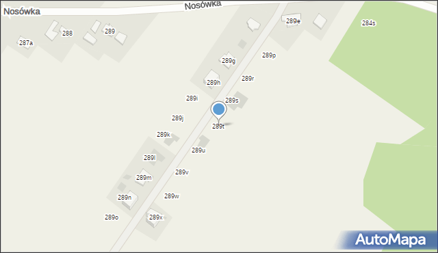 Nosówka, Nosówka, 289t, mapa Nosówka