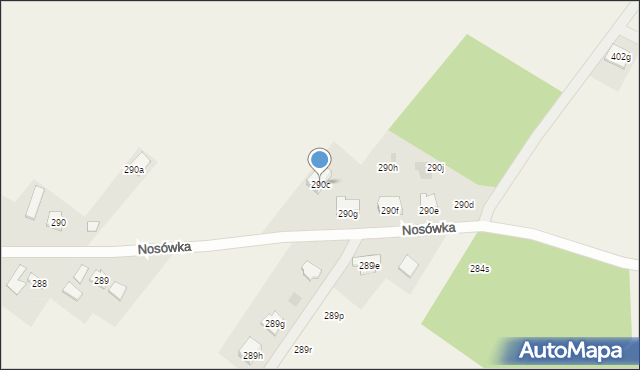 Nosówka, Nosówka, 290c, mapa Nosówka