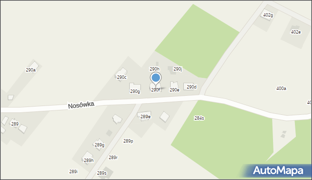 Nosówka, Nosówka, 290f, mapa Nosówka