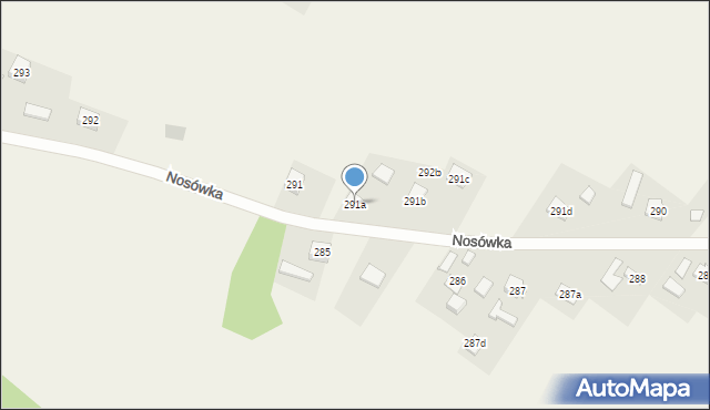 Nosówka, Nosówka, 291a, mapa Nosówka