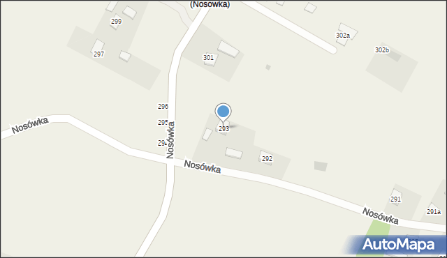 Nosówka, Nosówka, 293, mapa Nosówka