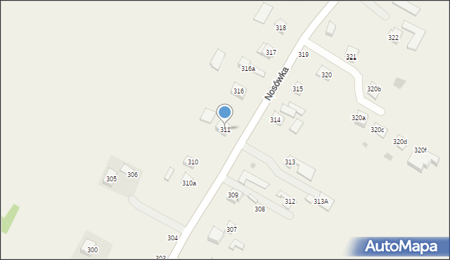 Nosówka, Nosówka, 311, mapa Nosówka