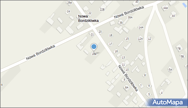 Nowa Bordziłówka, Nowa Bordziłówka, 18a, mapa Nowa Bordziłówka