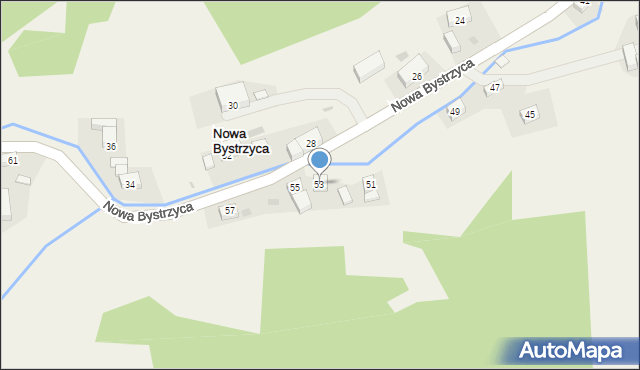 Nowa Bystrzyca, Nowa Bystrzyca, 53, mapa Nowa Bystrzyca