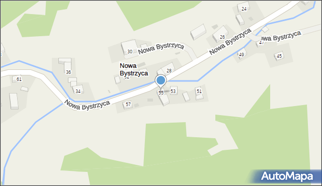 Nowa Bystrzyca, Nowa Bystrzyca, 55, mapa Nowa Bystrzyca