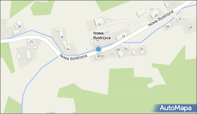 Nowa Bystrzyca, Nowa Bystrzyca, 57, mapa Nowa Bystrzyca
