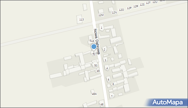 Nowa Dąbrowa, Nowa Dąbrowa, 51, mapa Nowa Dąbrowa