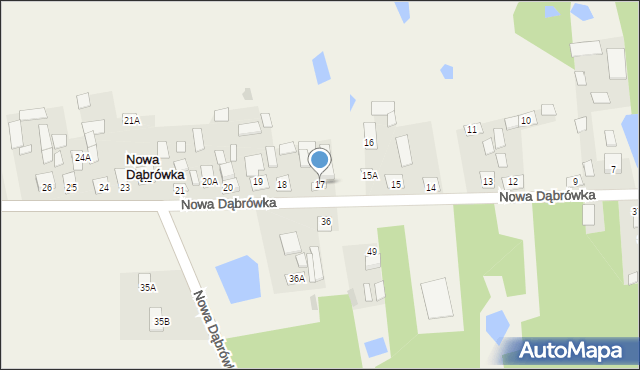 Nowa Dąbrówka, Nowa Dąbrówka, 17, mapa Nowa Dąbrówka