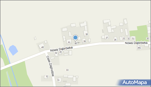 Nowa Dąbrówka, Nowa Dąbrówka, 40, mapa Nowa Dąbrówka
