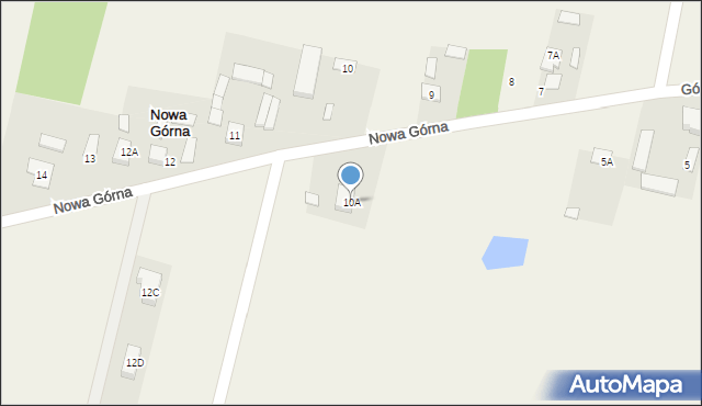 Nowa Górna, Nowa Górna, 10A, mapa Nowa Górna