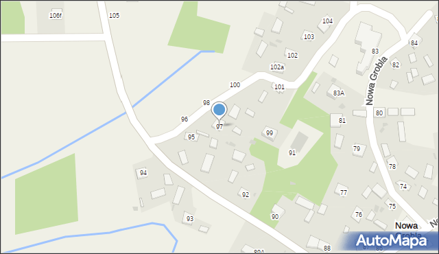 Nowa Grobla, Nowa Grobla, 97, mapa Nowa Grobla