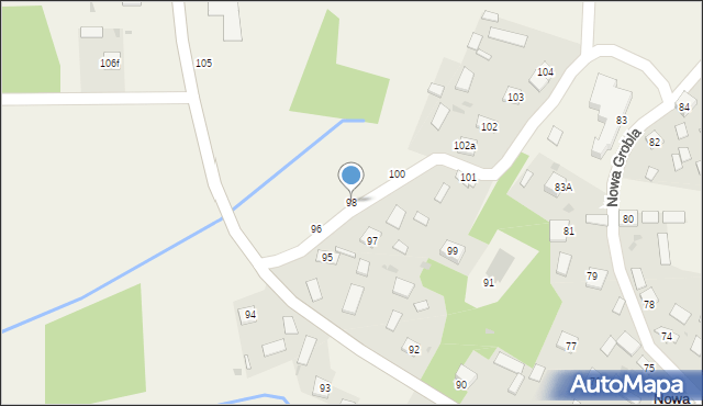 Nowa Grobla, Nowa Grobla, 98, mapa Nowa Grobla