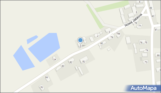 Nowa Jabłona, Nowa Jabłona, 1, mapa Nowa Jabłona