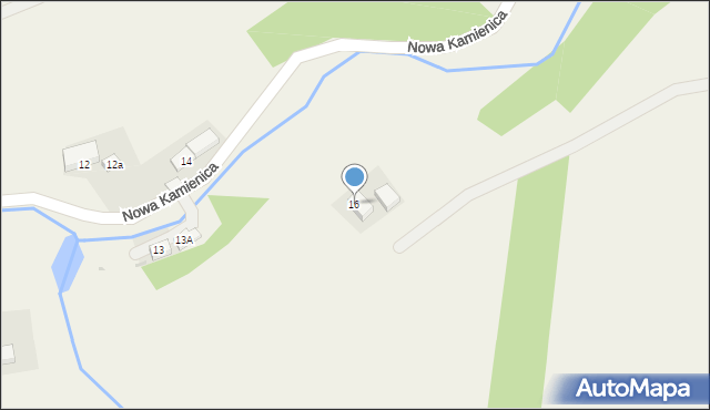 Nowa Kamienica, Nowa Kamienica, 16, mapa Nowa Kamienica