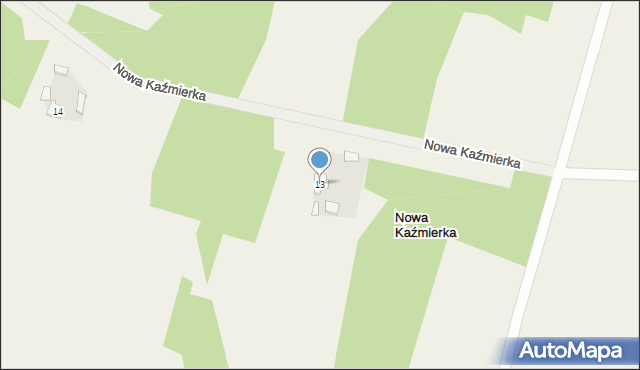 Nowa Kaźmierka, Nowa Kaźmierka, 13, mapa Nowa Kaźmierka