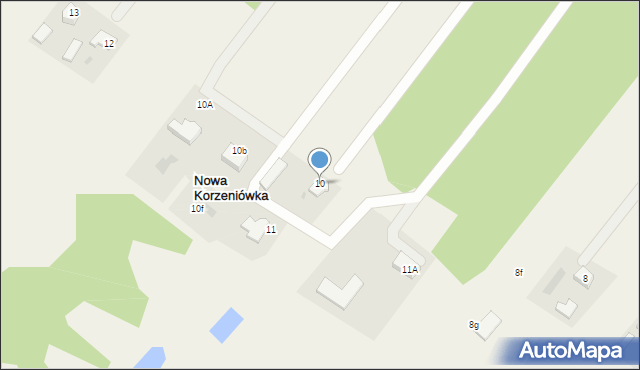 Nowa Korzeniówka, Nowa Korzeniówka, 10, mapa Nowa Korzeniówka