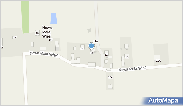 Nowa Mała Wieś, Nowa Mała Wieś, 13, mapa Nowa Mała Wieś