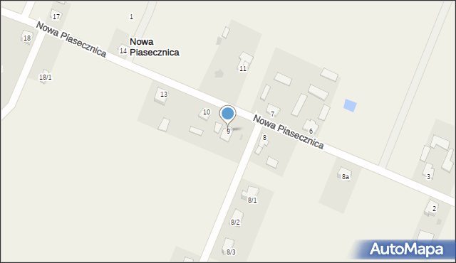 Nowa Piasecznica, Nowa Piasecznica, 9, mapa Nowa Piasecznica