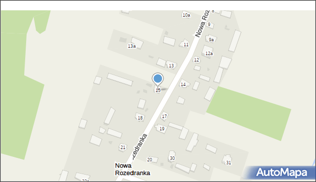 Nowa Rozedranka, Nowa Rozedranka, 15, mapa Nowa Rozedranka