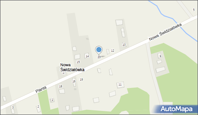 Nowa Świdziałówka, Nowa Świdziałówka, 13, mapa Nowa Świdziałówka