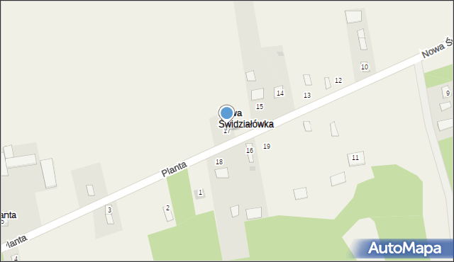 Nowa Świdziałówka, Nowa Świdziałówka, 17, mapa Nowa Świdziałówka