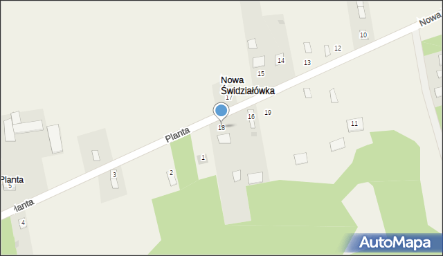 Nowa Świdziałówka, Nowa Świdziałówka, 18, mapa Nowa Świdziałówka