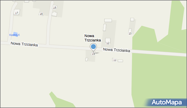 Nowa Trzcianka, Nowa Trzcianka, 13, mapa Nowa Trzcianka