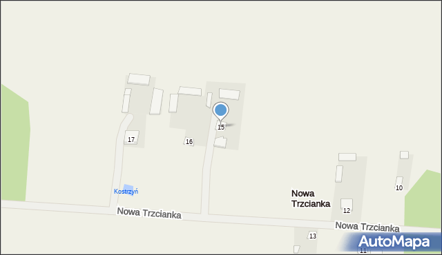 Nowa Trzcianka, Nowa Trzcianka, 15, mapa Nowa Trzcianka
