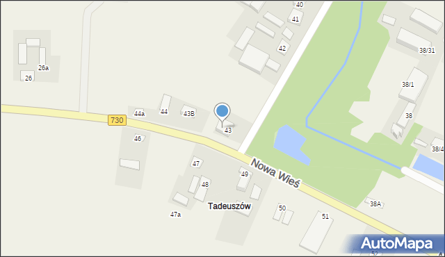 Nowa Wieś, Nowa Wieś, 43A, mapa Nowa Wieś