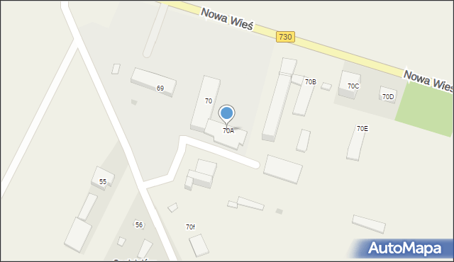 Nowa Wieś, Nowa Wieś, 70A, mapa Nowa Wieś