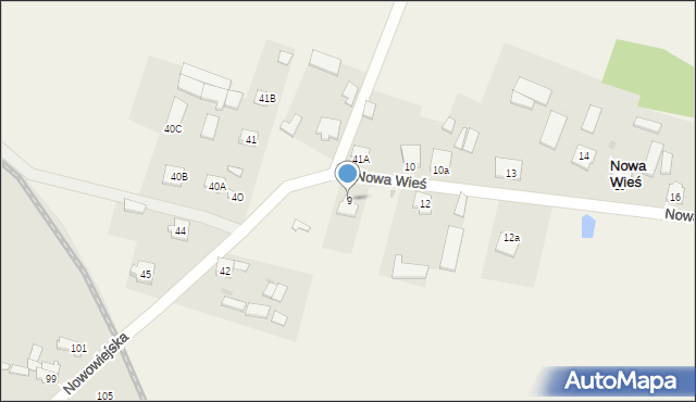 Nowa Wieś, Nowa Wieś, 9, mapa Nowa Wieś