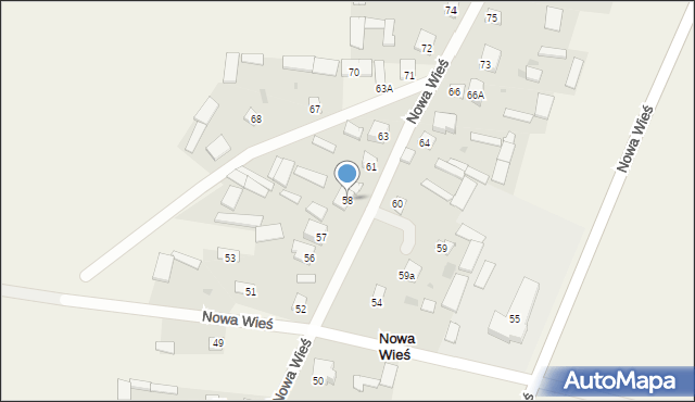 Nowa Wieś, Nowa Wieś, 58, mapa Nowa Wieś