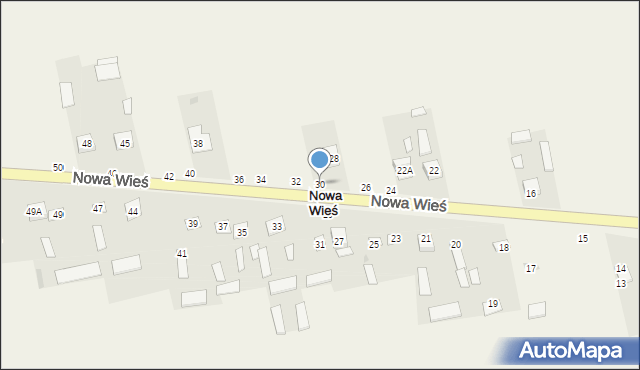 Nowa Wieś, Nowa Wieś, 30, mapa Nowa Wieś