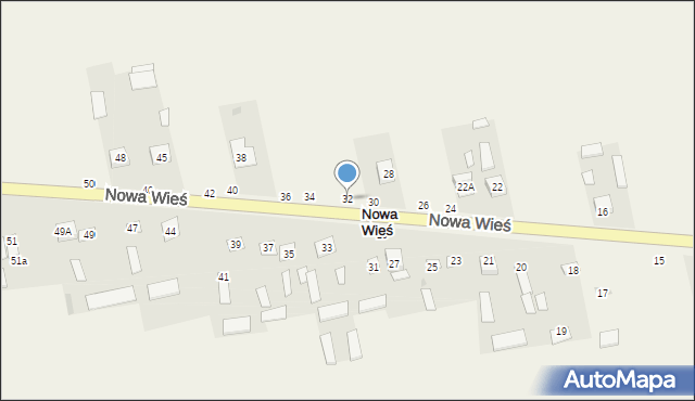 Nowa Wieś, Nowa Wieś, 32, mapa Nowa Wieś