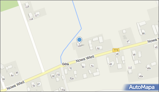 Nowa Wieś, Nowa Wieś, 110, mapa Nowa Wieś