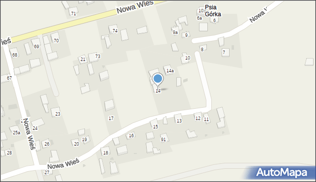 Nowa Wieś, Nowa Wieś, 14, mapa Nowa Wieś