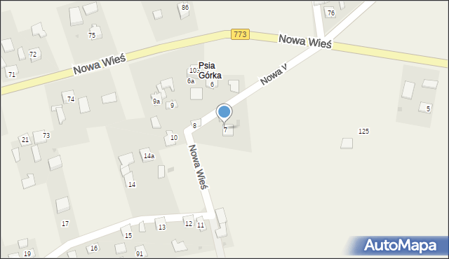 Nowa Wieś, Nowa Wieś, 7, mapa Nowa Wieś