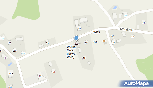 Nowa Wieś, Nowa Wieś, 121, mapa Nowa Wieś