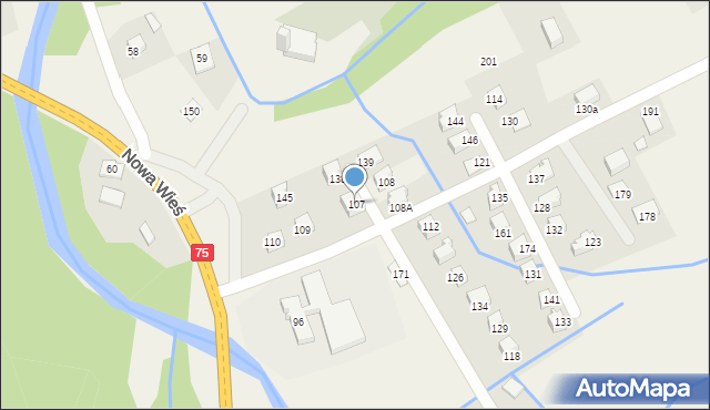 Nowa Wieś, Nowa Wieś, 107, mapa Nowa Wieś