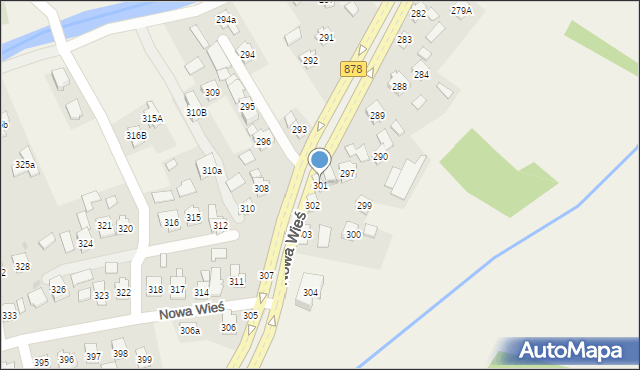 Nowa Wieś, Nowa Wieś, 301, mapa Nowa Wieś