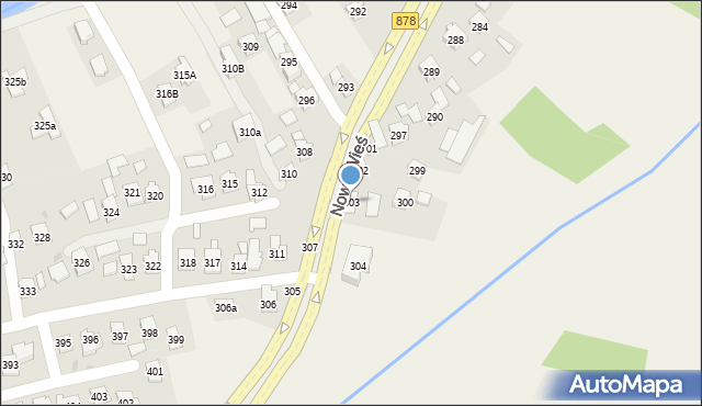 Nowa Wieś, Nowa Wieś, 303, mapa Nowa Wieś