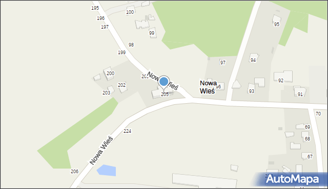 Nowa Wieś, Nowa Wieś, 205, mapa Nowa Wieś