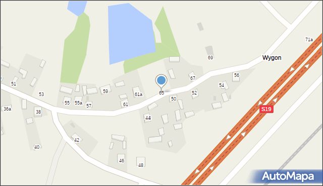 Nowa Wieś, Nowa Wieś, 65, mapa Nowa Wieś