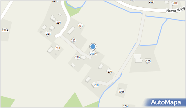 Nowa Wieś, Nowa Wieś, 210A, mapa Nowa Wieś