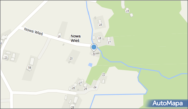 Nowa Wieś, Nowa Wieś, 21, mapa Nowa Wieś