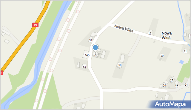 Nowa Wieś, Nowa Wieś, 23, mapa Nowa Wieś